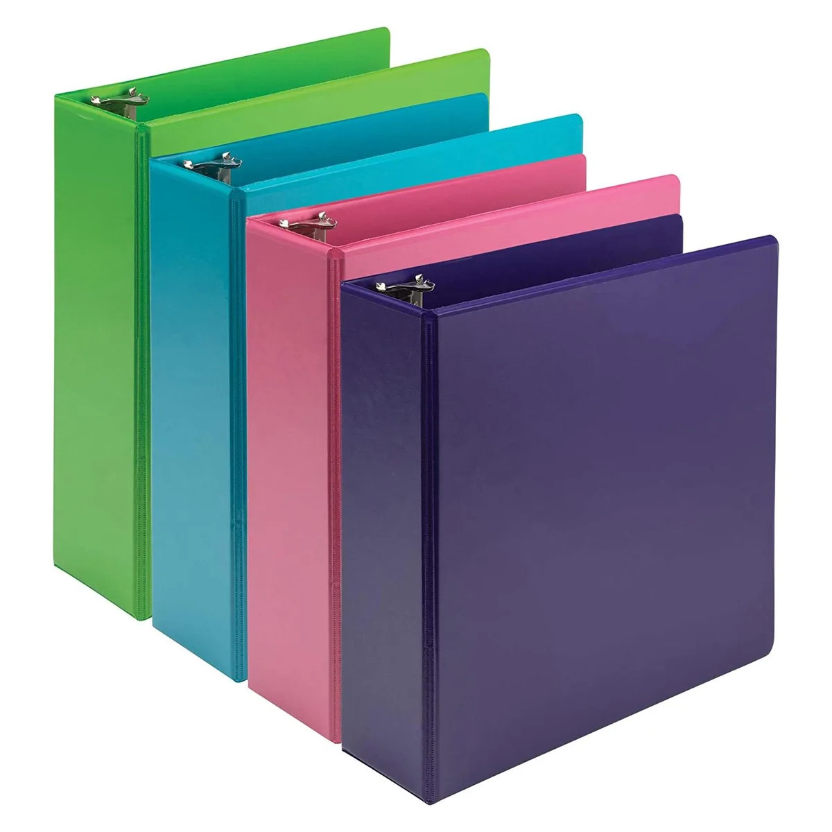 Samsill Samsill Earth's Choice Plant-Based 3" 3 Ring View Binder 4/Pack Tropical Colors — product photo