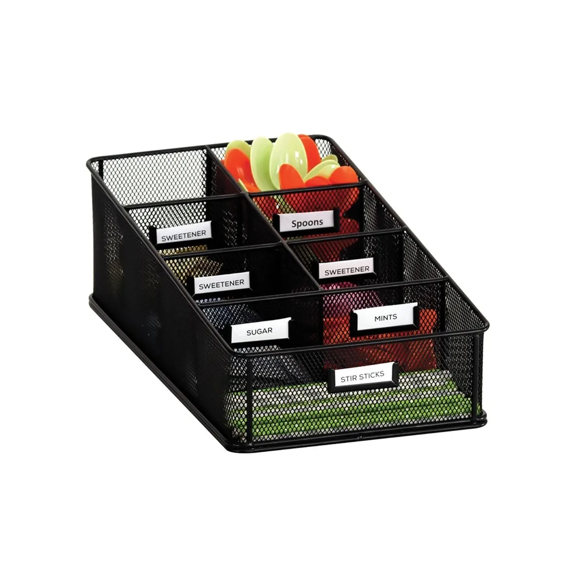 Safco Products Safco Products 3291BL Breakroom Organizer 7 Compartments Black — product photo