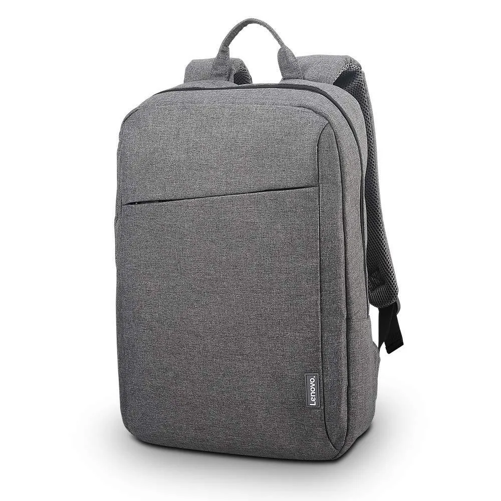 Beige polyester laptop backpack with padded 15.6 inch compartment and adjustable straps