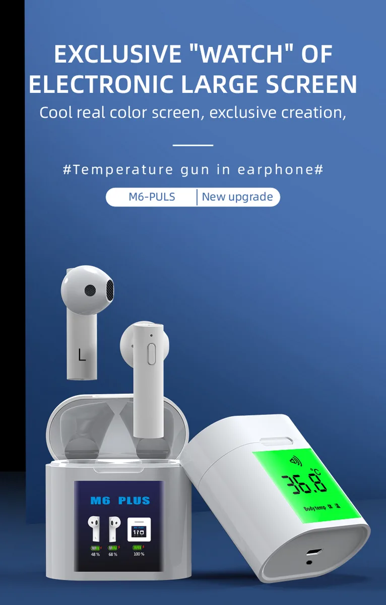 siroka siroka M6 PLUS Bluetooth 5.0 headset white — product photo