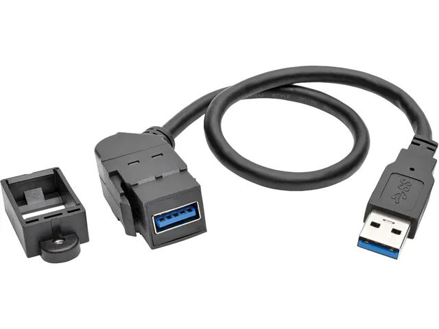 Tripp Lite Tripp Lite U324-001-KPA-BK USB 3.0 keystone panel mount extension cable 11.81 — product photo