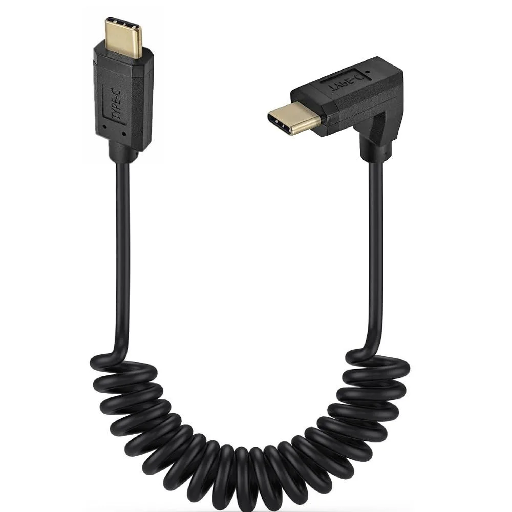 BUCIER BUCIER USB 3.1 Type C Coiled Cable 10Gbps 3A 4K@60Hz Up/Down Angle 1.8m — product photo