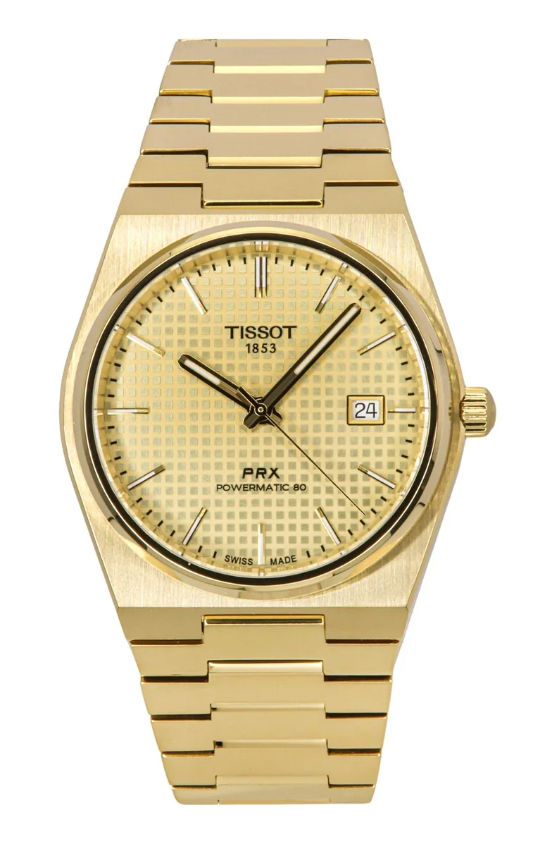 Tissot Tissot PRX Powermatic 80 Gold Tone Champagne Dial Automatic 39.50mm 100M Watch T137.407.33.021.00 — product photo
