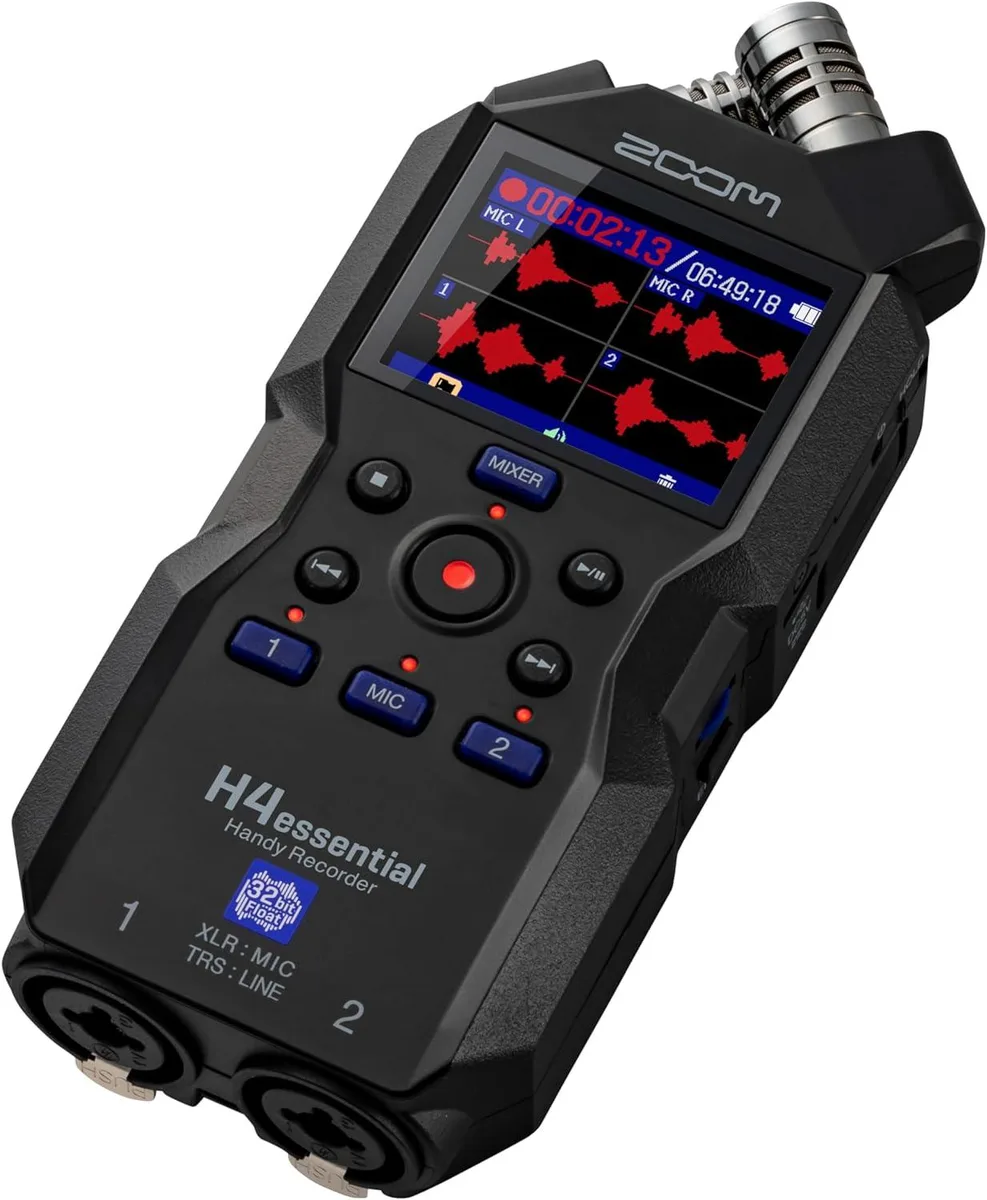 Zoom Zoom H4essential 2024 4-Track Voice Recorder 32-Bit Float 96 kHz 130 dB SPL — product photo