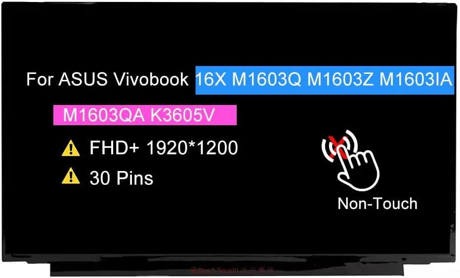 NUOLAISUN NUOLAISUN 16 inch FHD+ 1920x1200 60Hz 30 Pin laptop screen — product photo