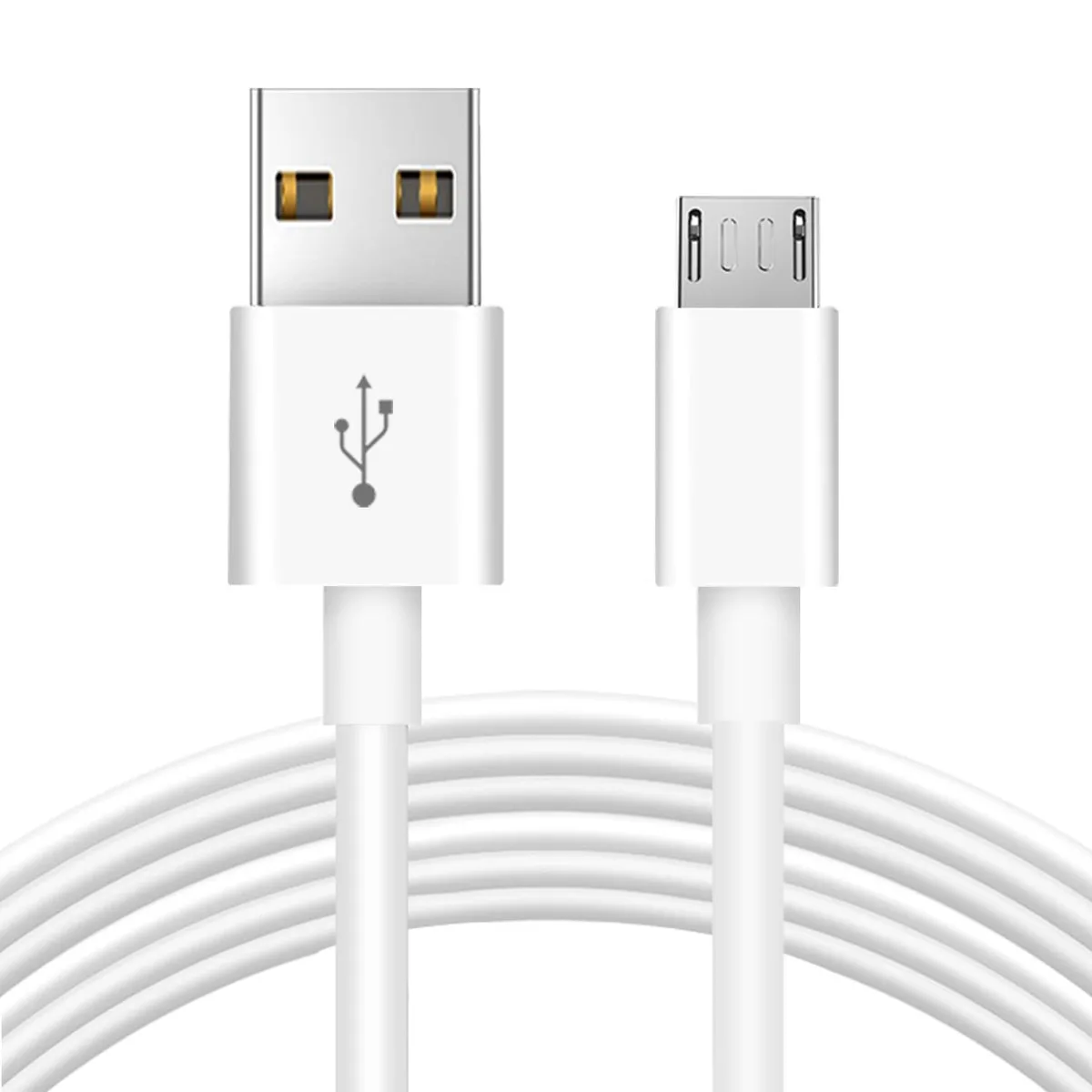White 10ft Micro USB cable with standard connectors