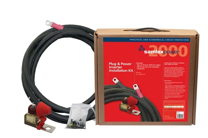 Samlex Samlex DC-2000-KIT 2000W Inverter Install Kit 200A 12V 24V 10ft cables — product photo