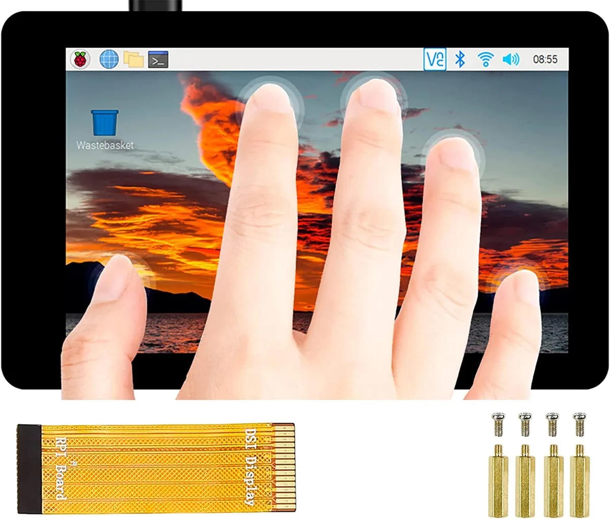 WaveShare WaveShare 4inch DSI LCD 480x800 Capacitive Touch Portable Monitor — product photo