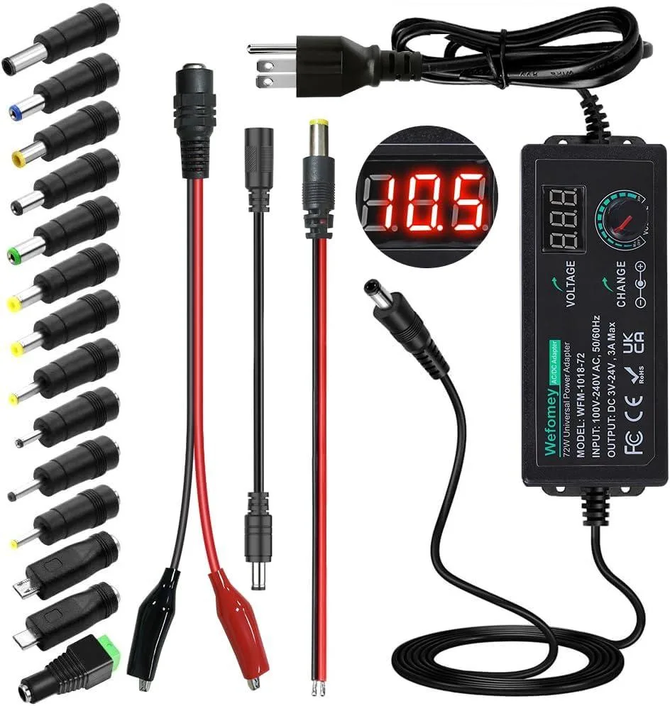 BFKK BFKK 3-24V 3A 72W Universal Power Adapter with 14 Tips — product photo