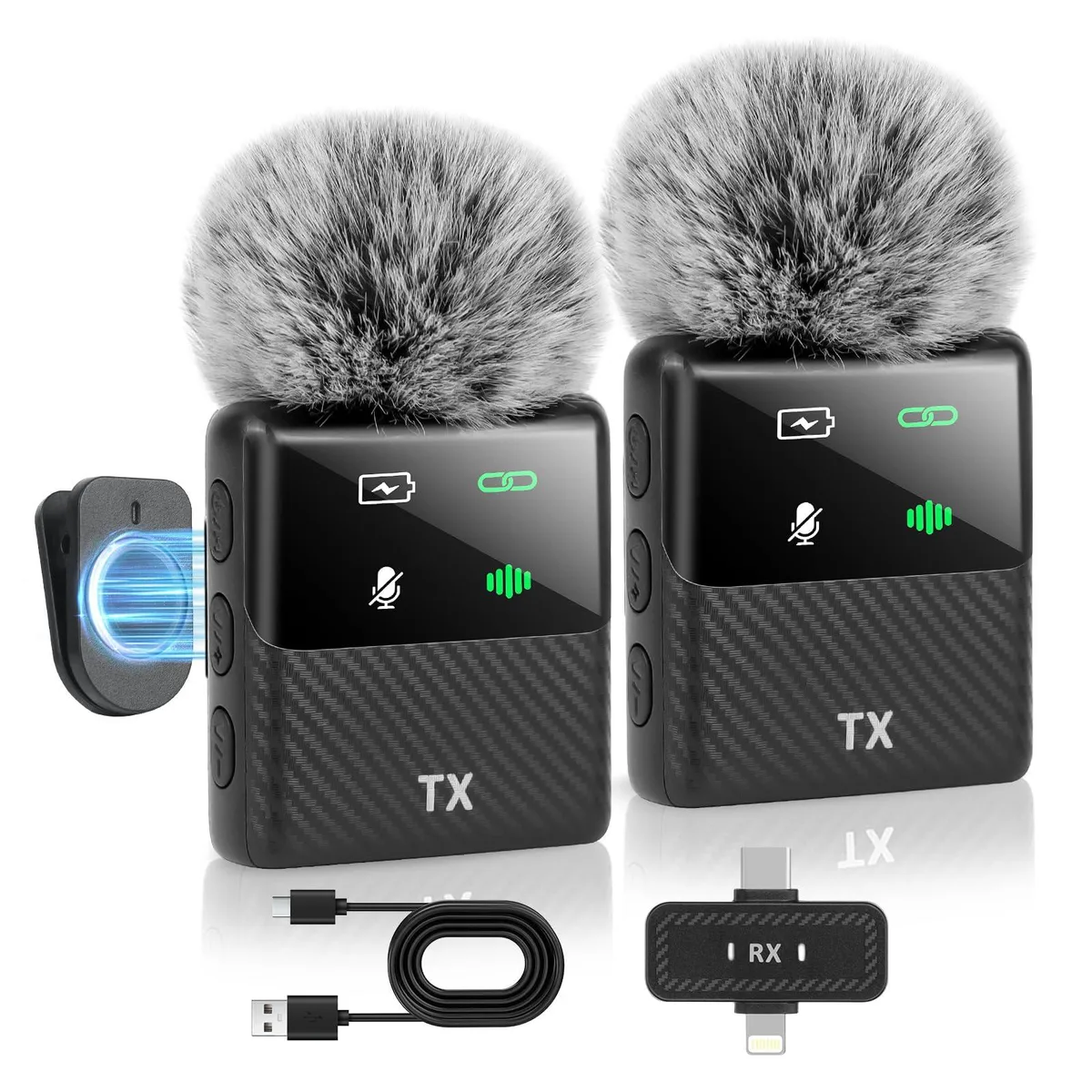  Kairiyard HY-Mini lavalier mic-01 wireless lavalier microphone 2-pack — product photo