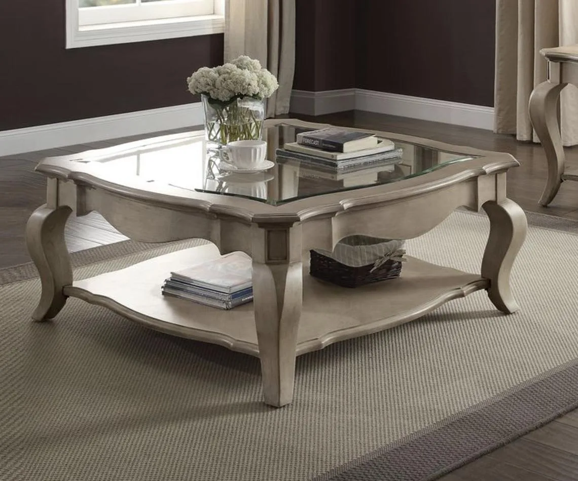 tuphen tuphen Chelmsford Clear Glass &amp; Antique Taupe Finish Coffee Table — product photo