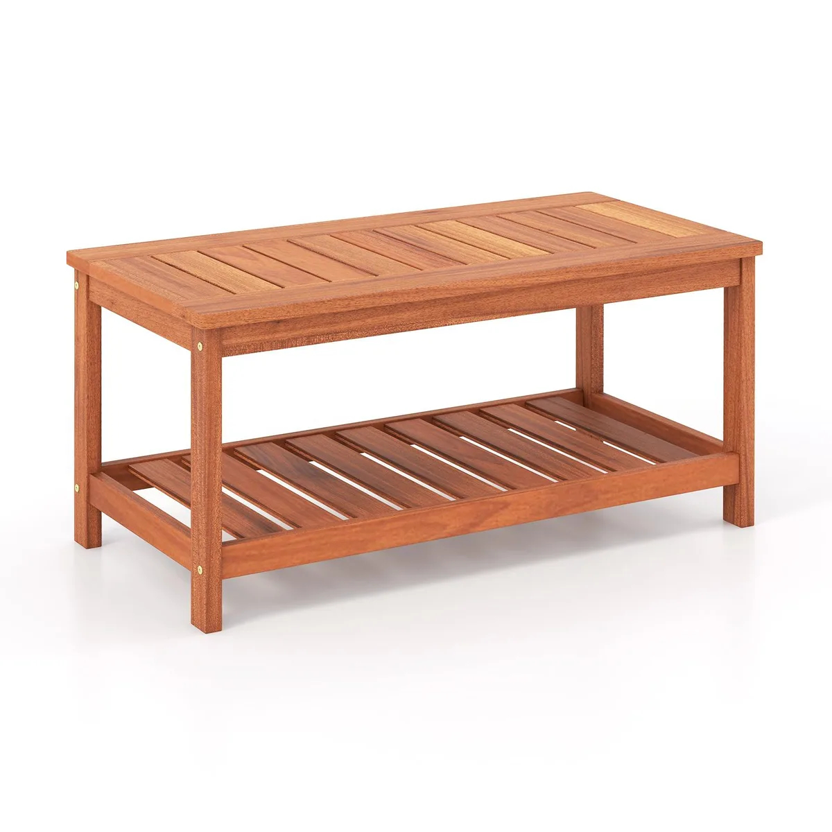 SlickBlue SlickBlue 2-Tier Patio Coffee Table Natural 35.5x18x17.5in — product photo