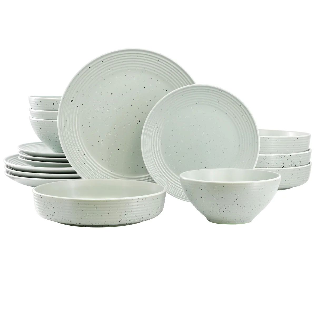 Elama Elama Emilia 510120572M 16-piece stoneware dinnerware set light green — product photo