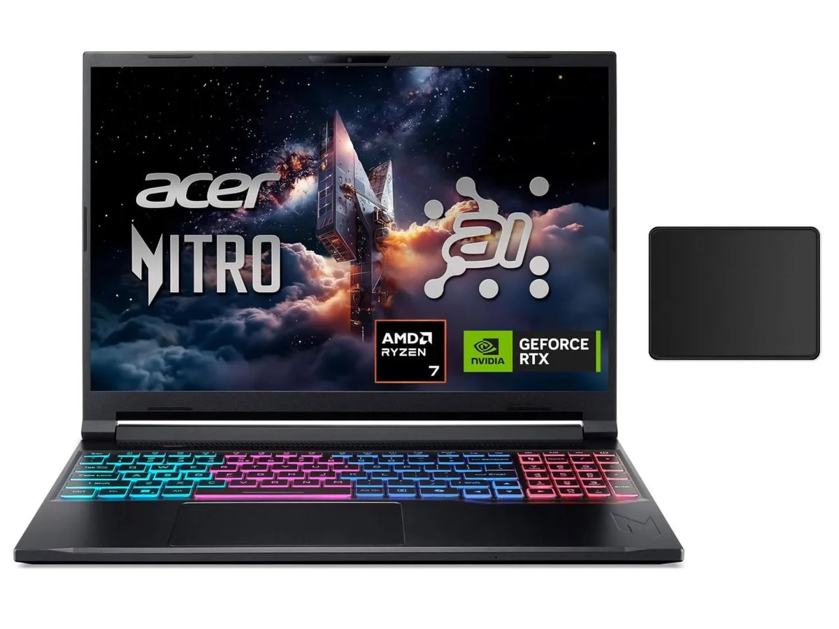 Acer America Acer Nitro V laptop AMD Ryzen 7 260 RTX 5060 16 180Hz 32GB 1024GB Black — product photo
