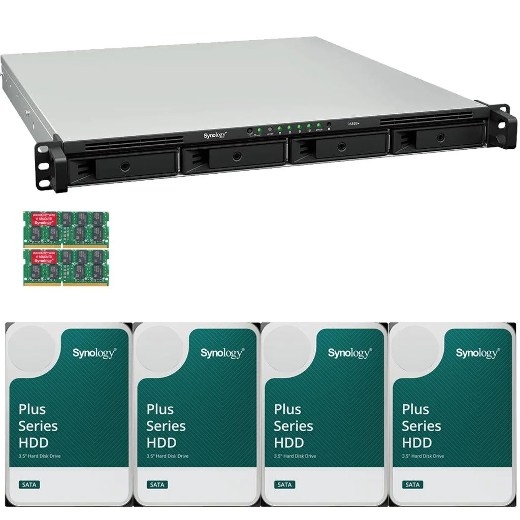 Synology Inc. Synology RS826+ AMD Ryzen V1500B 4-Bay Rackmount NAS 8GB 80TB — product photo