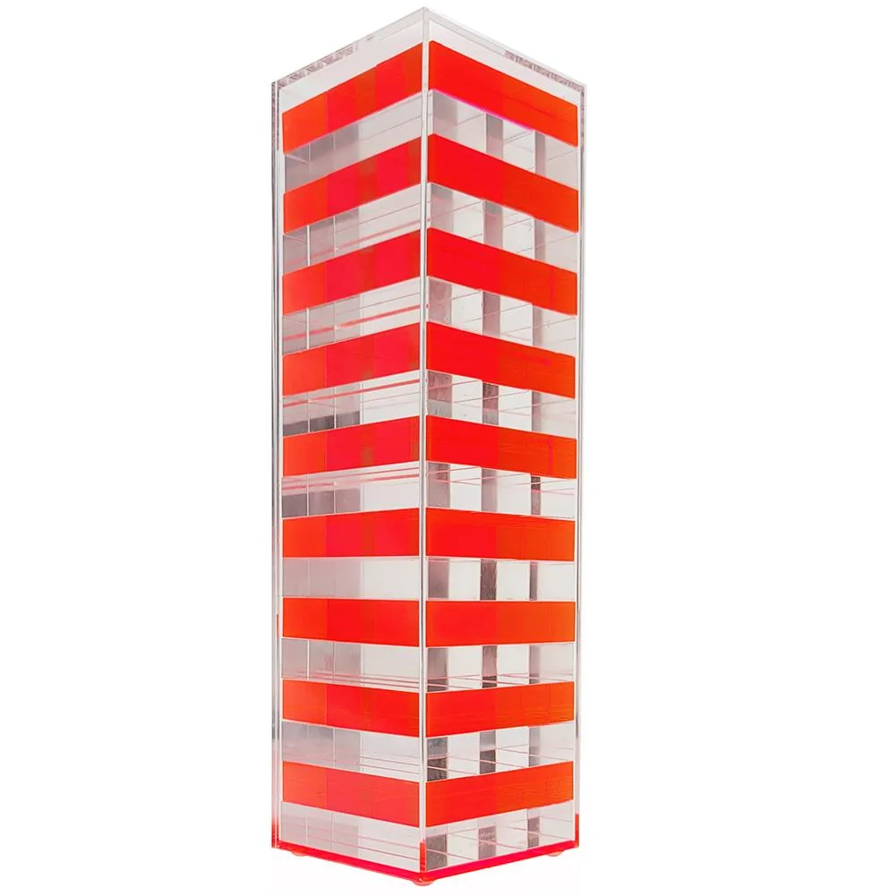 Vandue Corporation Vandue Corporation OnDisplay 3D Luxe Acrylic Stacking Tower Puzzle Game Pink Clear clock — product photo