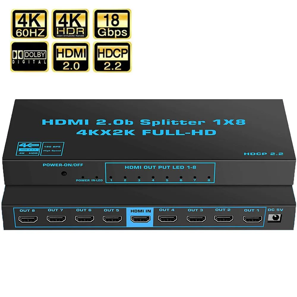 Jansicotek Jansicotek OZF5-1 1x8 HDMI 2.0b Splitter 4K@60Hz 18Gbps — product photo