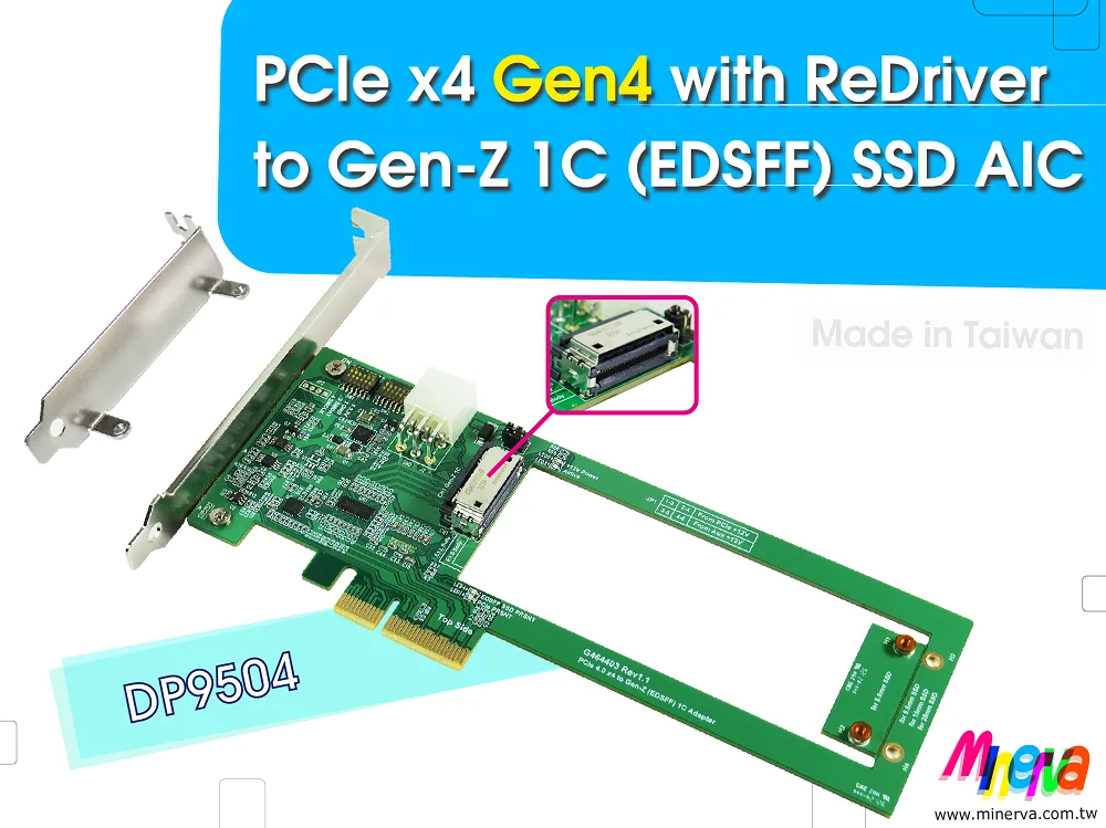 Innocard Innocard DP9504 Rev1.1 PCIe x4 Gen4 to Gen-Z 1C gender changer — product photo