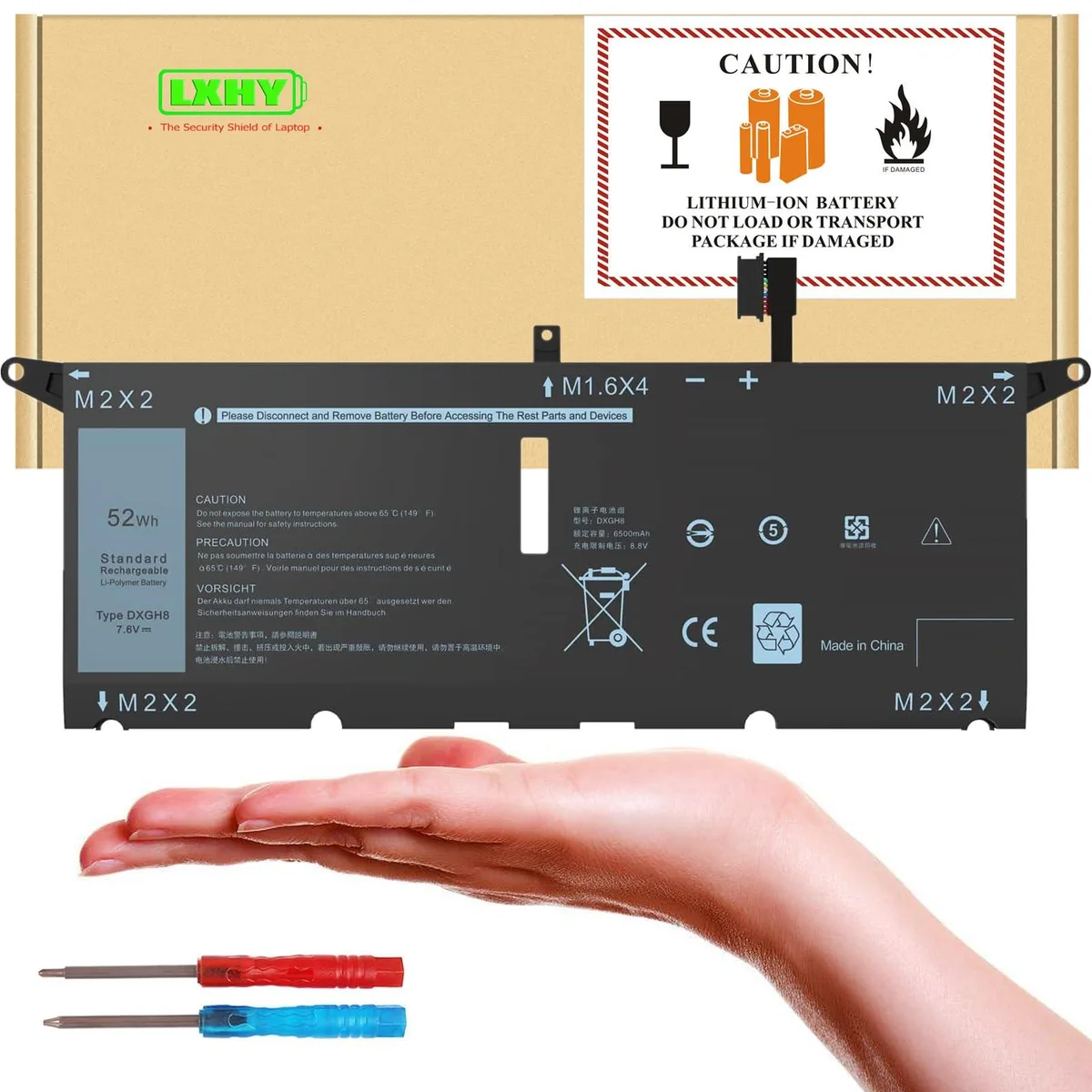 LXHY LXHY DXGH8 52Wh 7.6V laptop battery — product photo