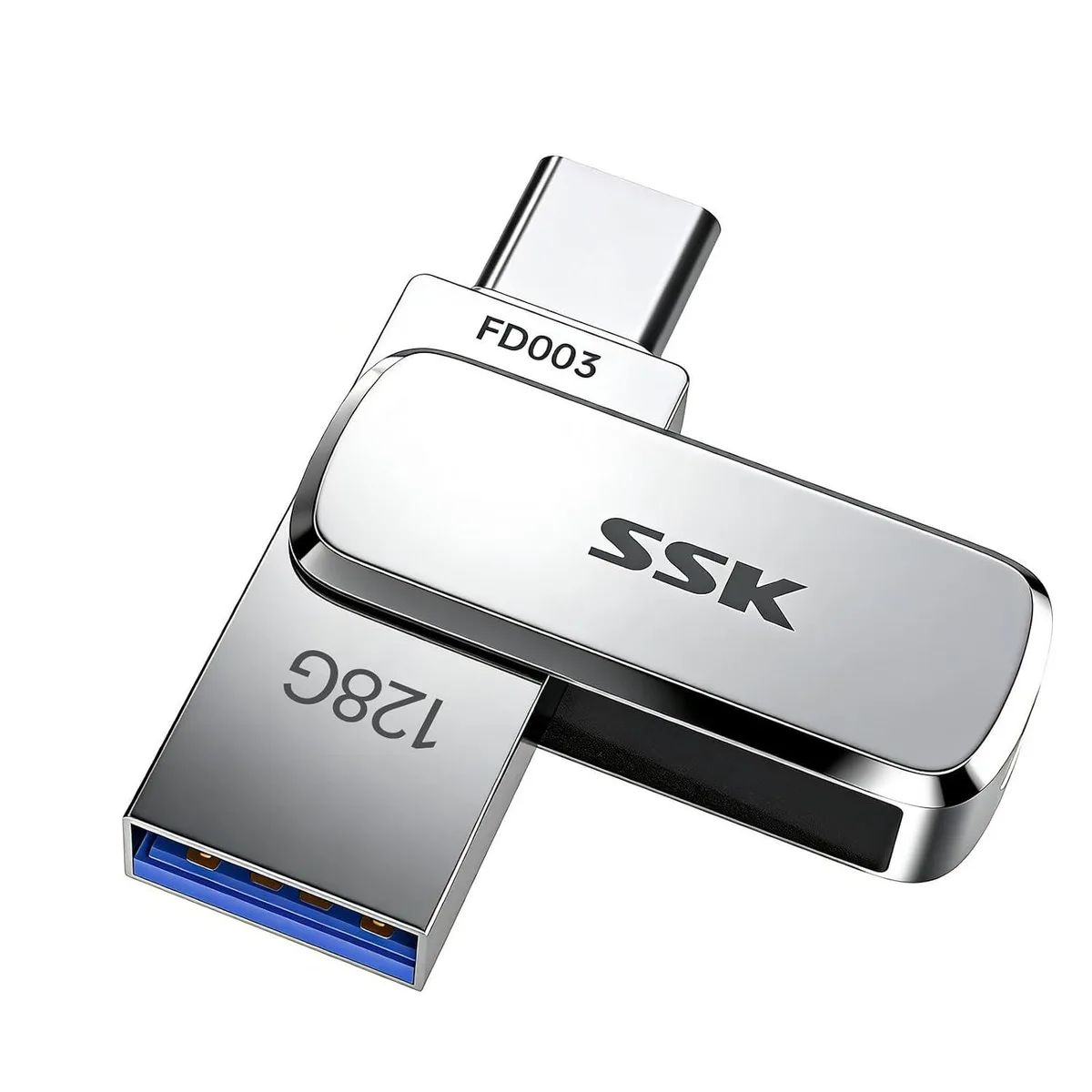 LORDWORLD LORDWORLD 128GB Dual USB-C USB-A 3.2 Flash Drive 240MB/s Zinc Alloy — product photo