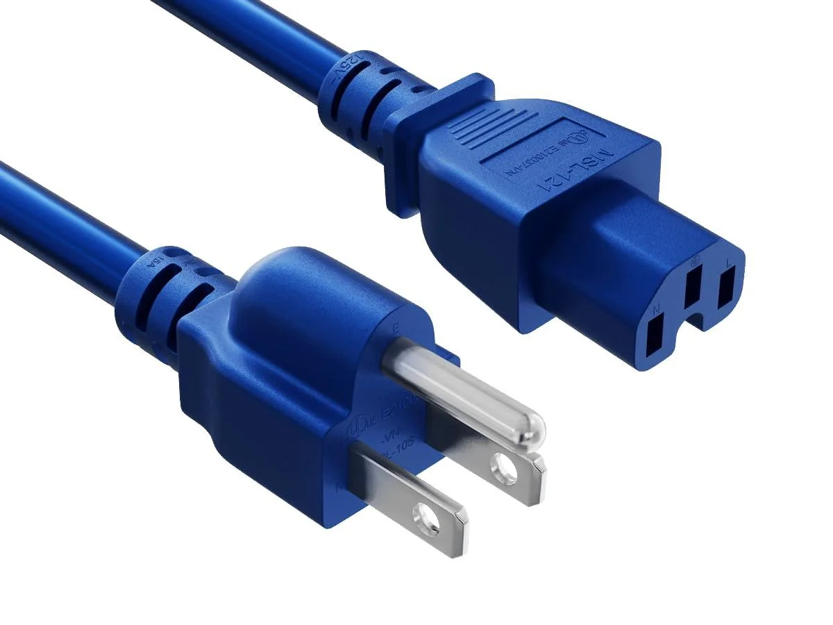 Cable Leader Cable Leader 3ft NEMA 5-15P to C15 14 AWG 15A 125V Blue Power Extension Cord — product photo