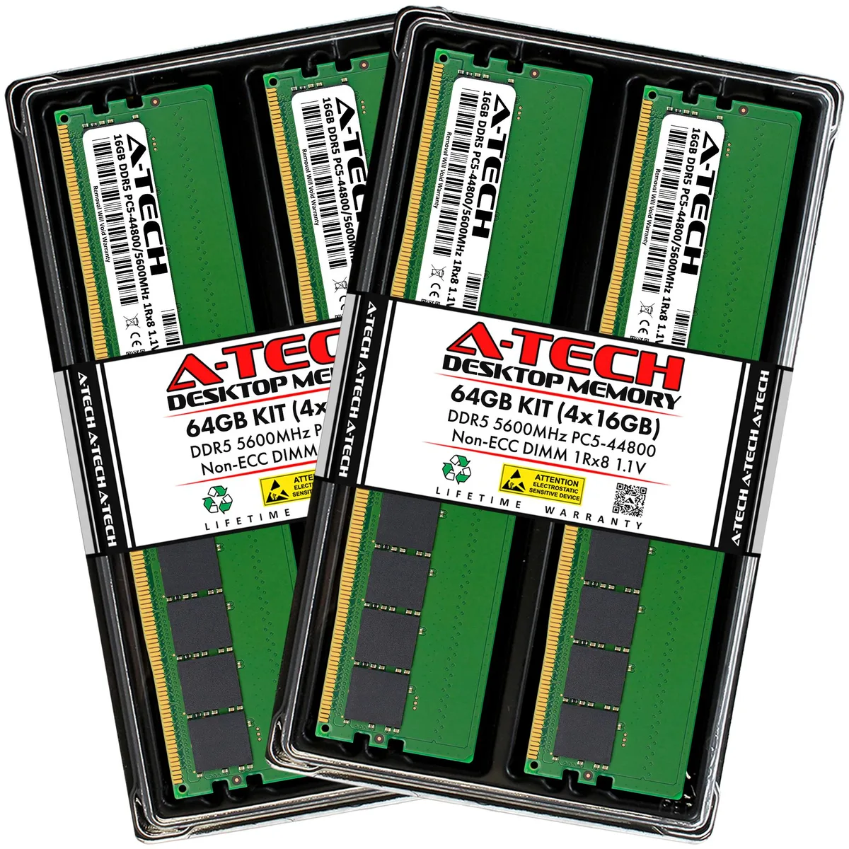 A-Tech A-Tech 64GB (4×16GB) DDR5 5600 CL46 1.1V Desktop RAM — product photo