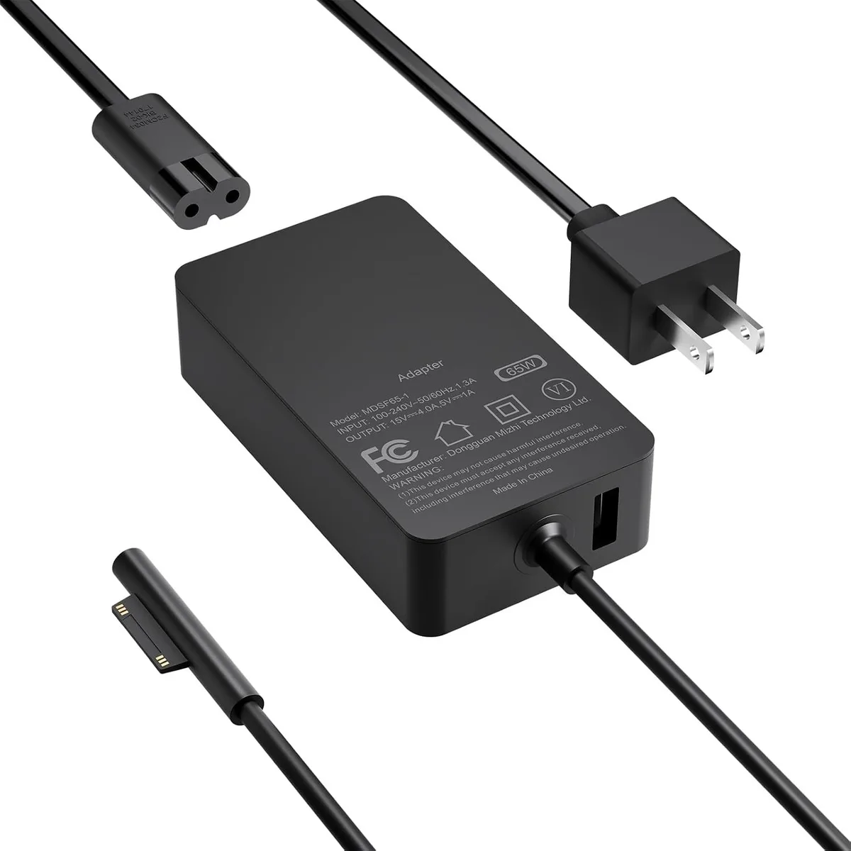 FLEANE FLEANE 65W Charger for Microsoft Surface Pro 11 10 9 8 7+ X Laptop Studio Go Book 10FT — product photo