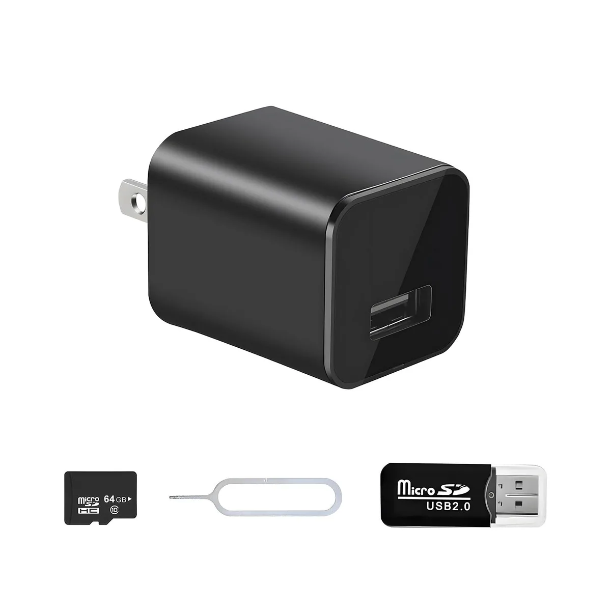  NJINALW USB Charger Camera 1080p 64GB SD Card — product photo