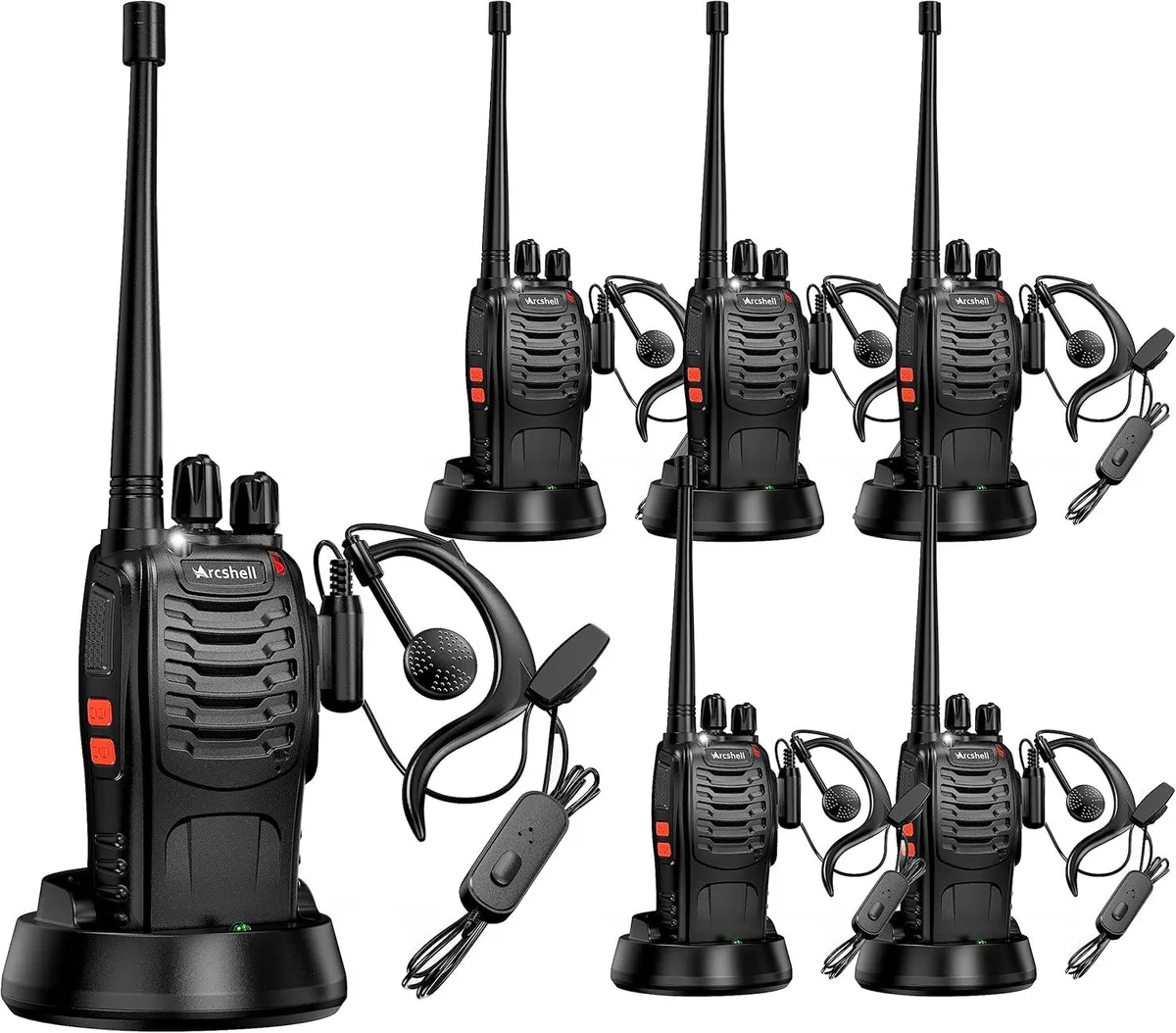 BFKK BFKK AR-5 two-way radio 6 pack 16 ch 1500 mAh USB-C — product photo