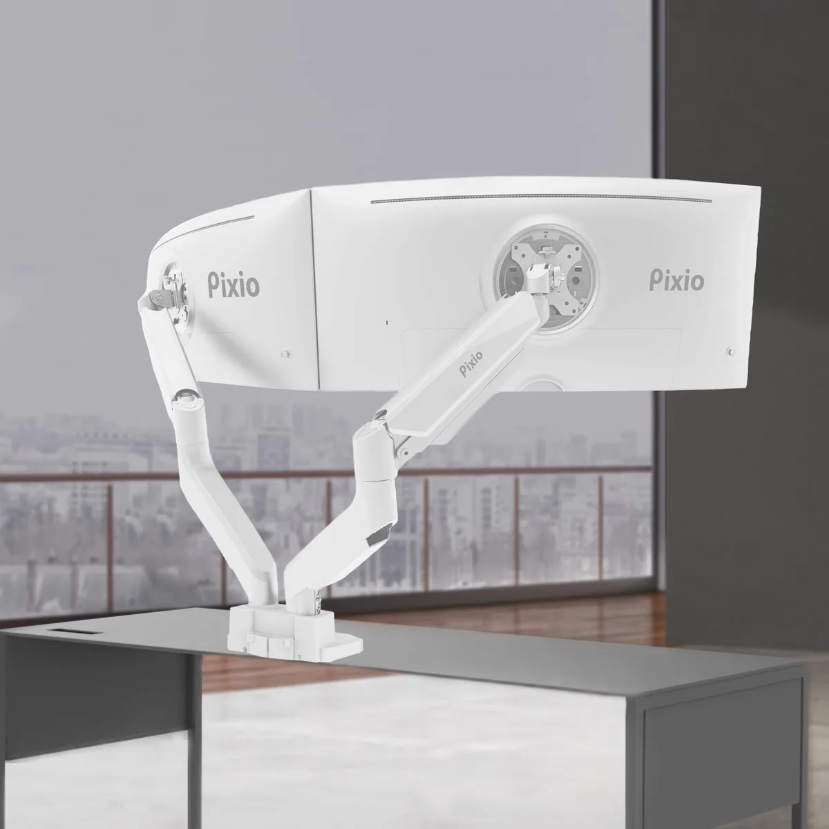 Pixio Pixio PS2D White Edition Dual Monitor Arm 35" 33lbs — product photo
