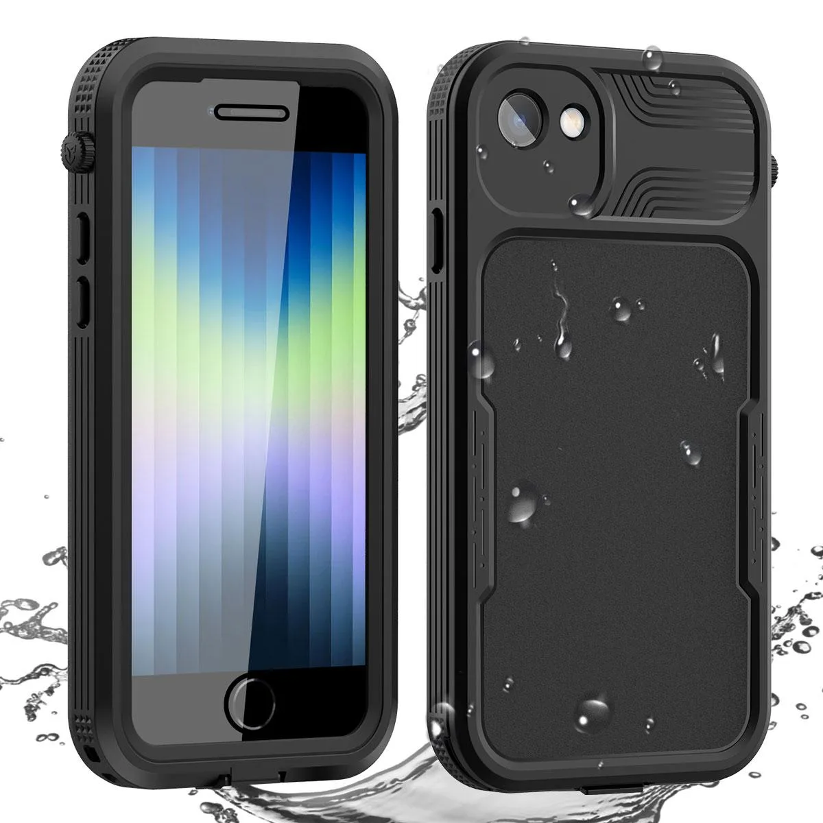 SZYG SZYG Waterproof Case iPhone SE 2020/2022 7/8 Black IP68 6.6ft 1.2m — product photo