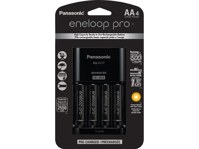 Panasonic Panasonic K-KJ17KHCA4A Charger Kit with 4 AA 2550mAh Batteries — product photo