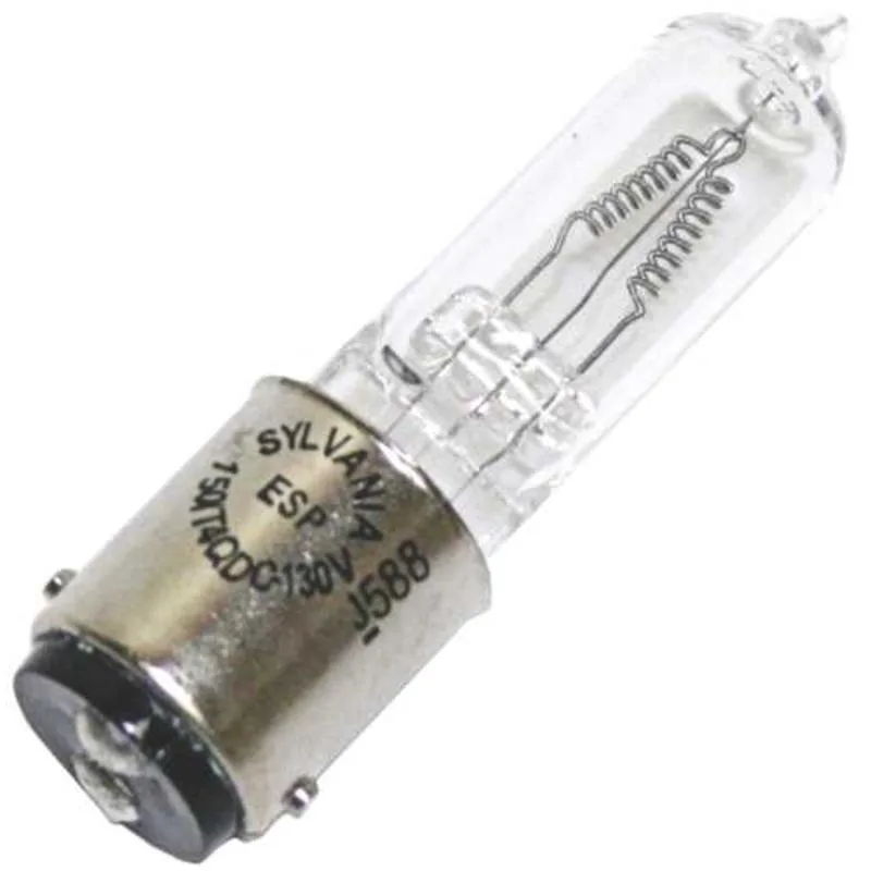 Clear halogen bulb with DC bayonet base