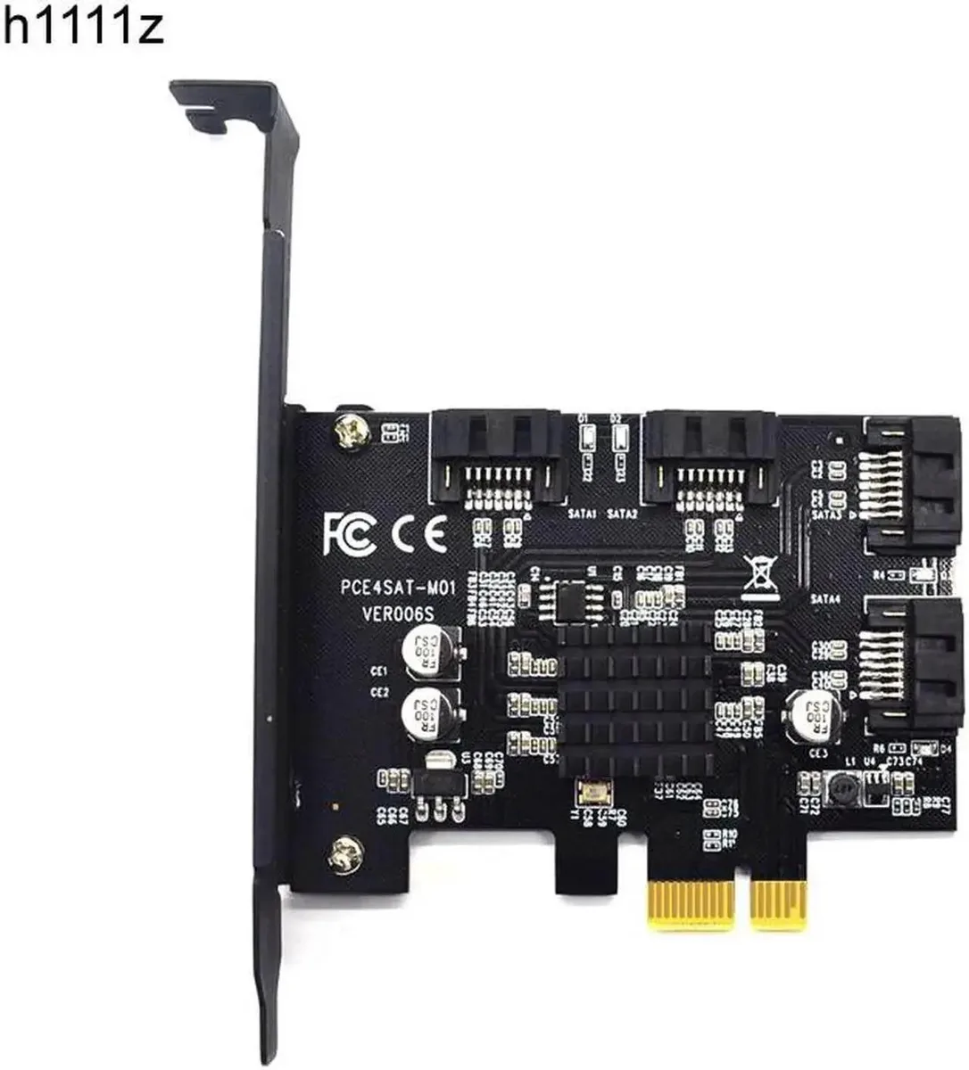 SMUGDESK SMUGDESK 4Port PCIE to SATA 3.0 6Gbps Card 88SE9215 LowProfile Bracket — product photo