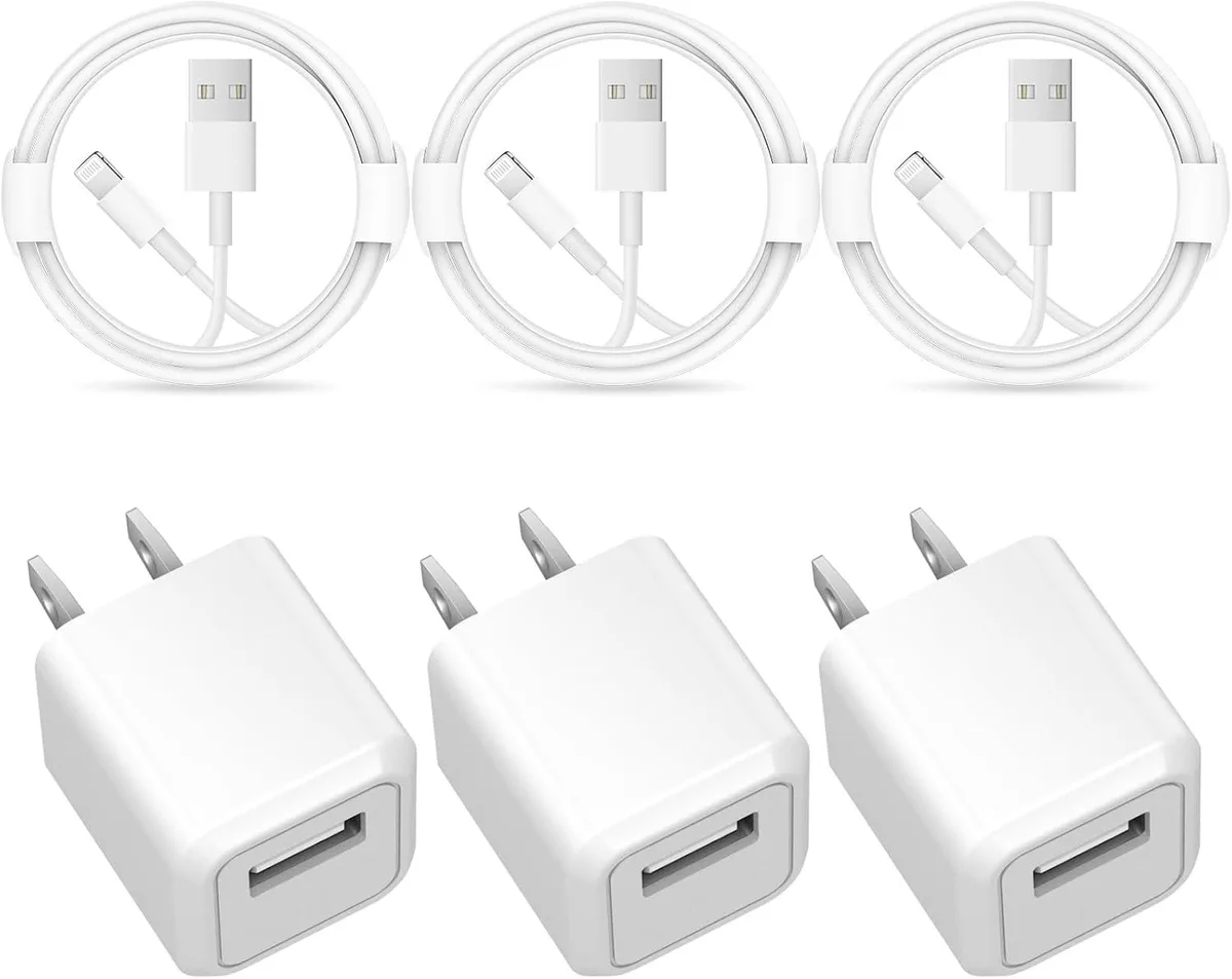 ONITOON ONITOON iPhone Charger 3 Pack USB Wall Adapter 6Ft Cable 5W 2.4A MFi Certified — product photo