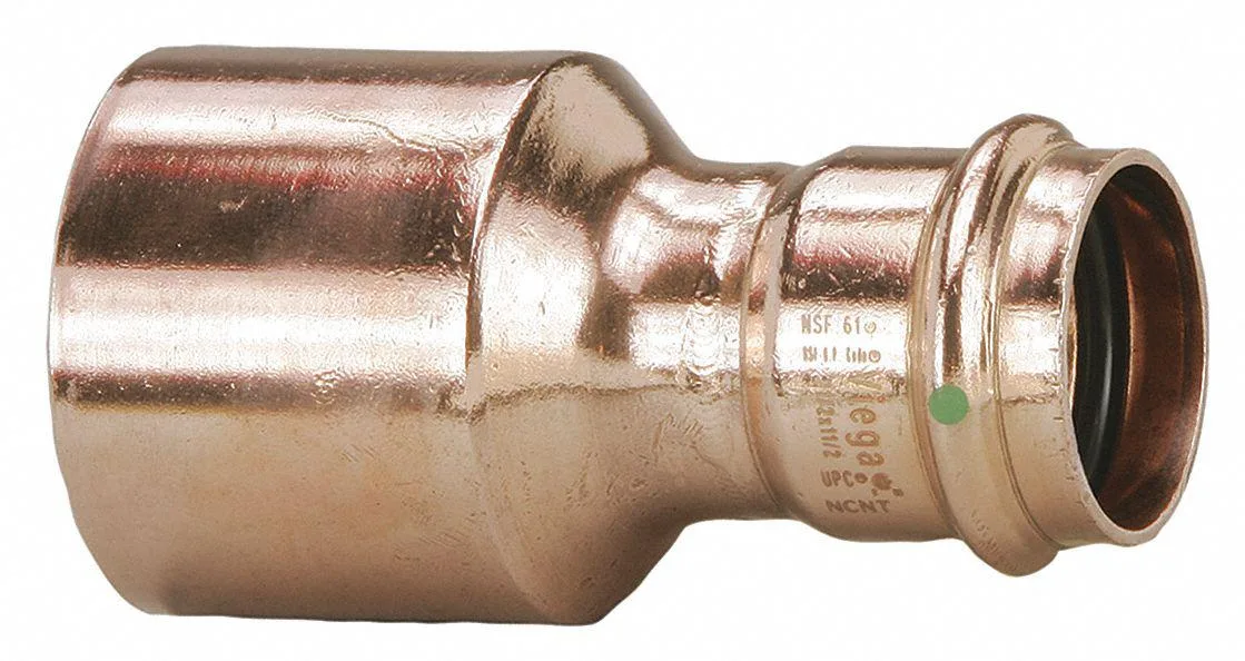 Copper ProPress XL reducer, straight reducing adapter, EPDM O-ring, 3 15/16 in length