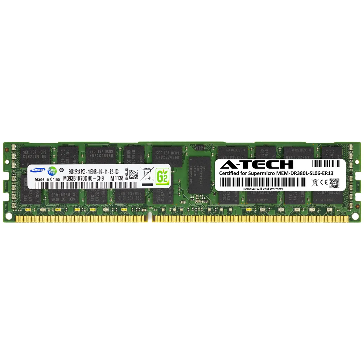 A-Tech A-Tech Supermicro Certified 8GB DDR3 1333MHz ECC RDIMM 2Rx4 240-Pin Server RAM — product photo