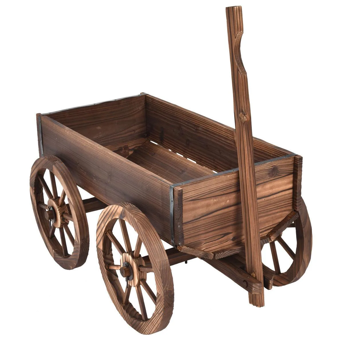 SlickBlue SlickBlue Wood Wagon Planter Green 47.2" x 17.0" x 21.0 — product photo