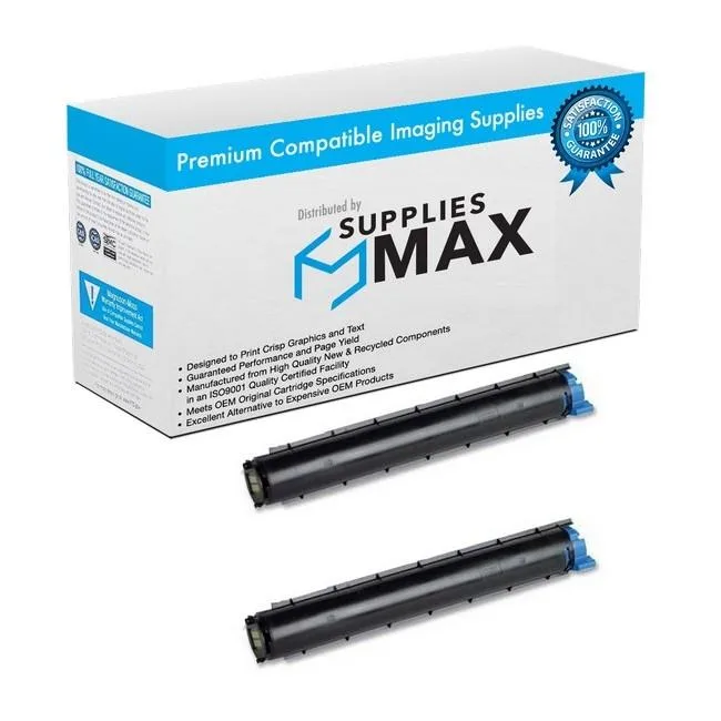SuppliesMax SuppliesMax OKI43640301_2PK Black Toner Cartridge 2-Pack 2000 Pages — product photo