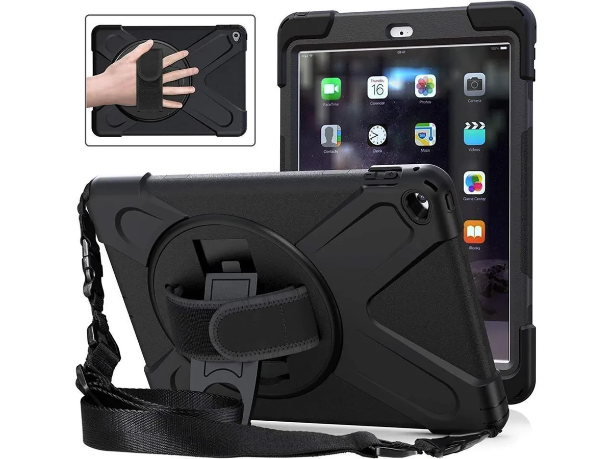 BONAEVER BONAEVER A1566 iPad Air 2 9.7 Inch 2014 Rugged Case with 360 Kickstand Strap — product photo