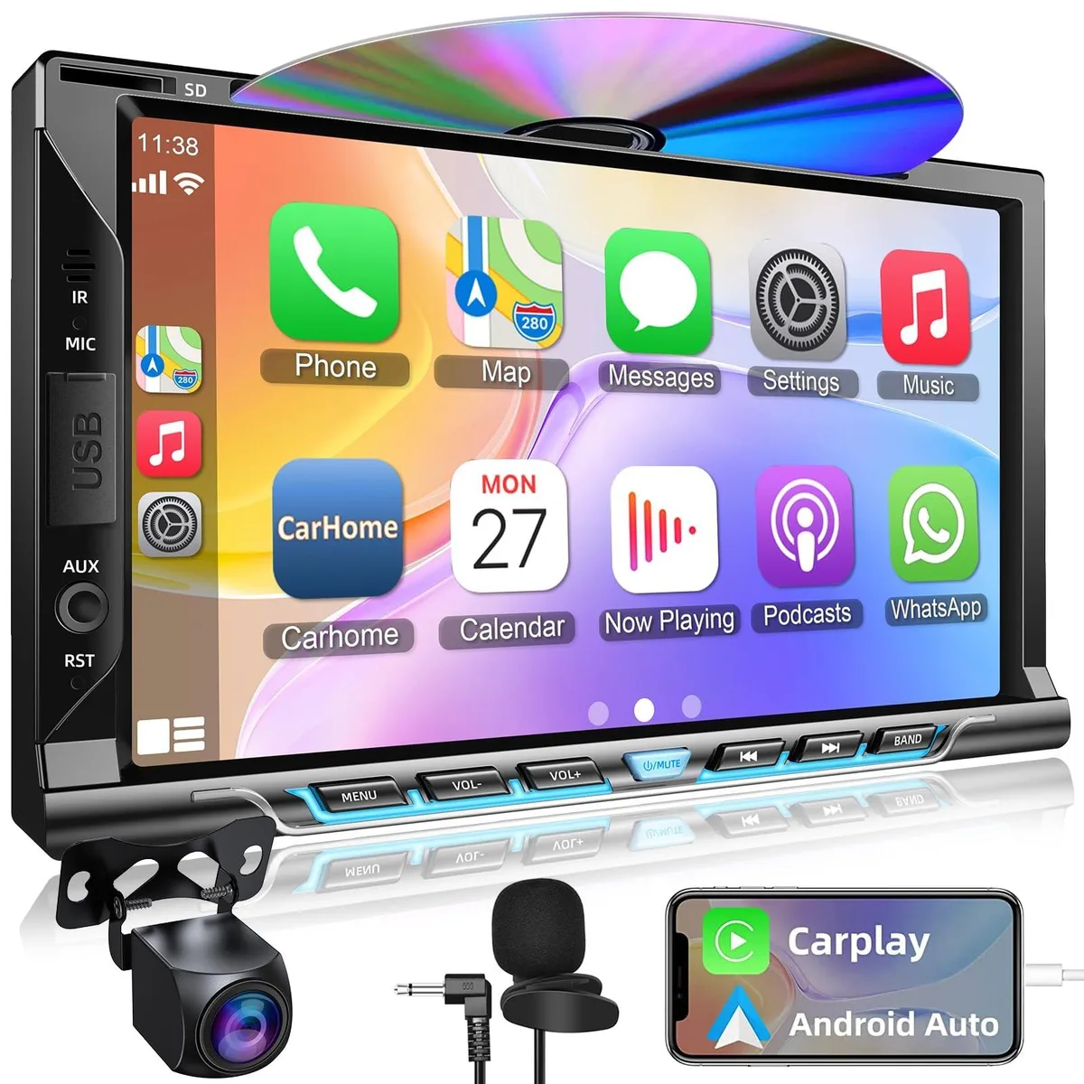 BoYata BoYata Double Din Car Stereo 1080p CD/DVD 2 in 1 accessory — product photo