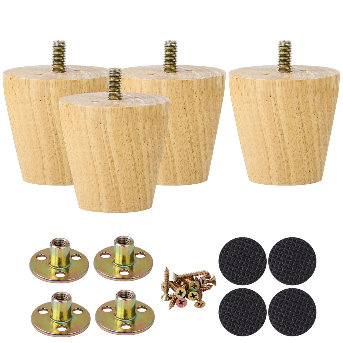 Unique-Bargains Unique-Bargains Wood Furniture Legs Set of 4 2 Inch Wood Color — product photo