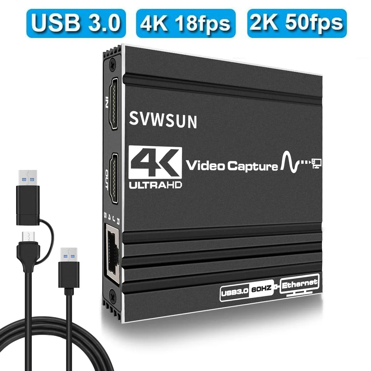 Jansicotek Jansicotek OZC9 4K 1080P 60fps USB 3.0/USB-C Video Capturing Device — product photo