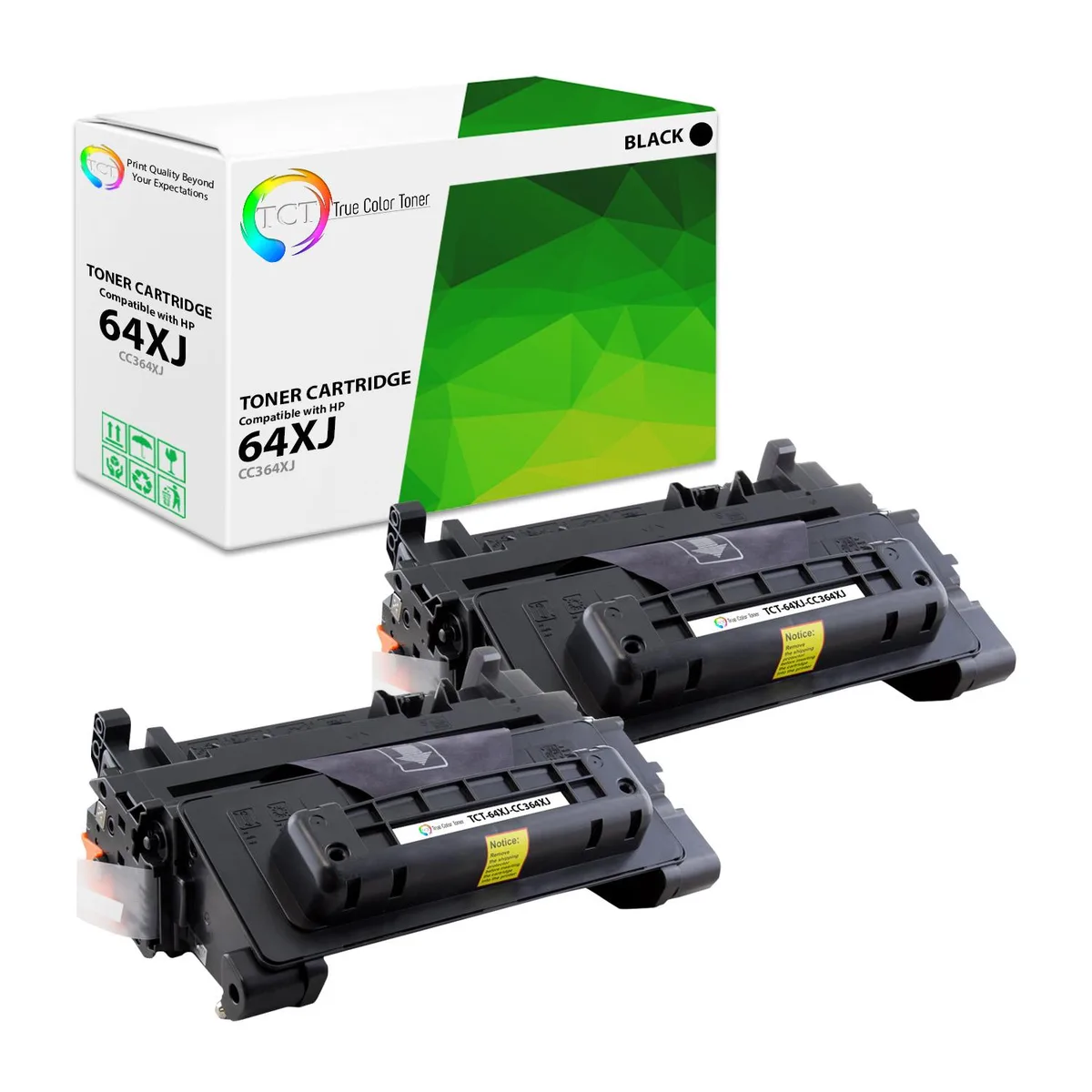 True Color Toner True Color Toner 64XJ CC364X Black Jumbo Toner Cartridge 2 Pack — product photo
