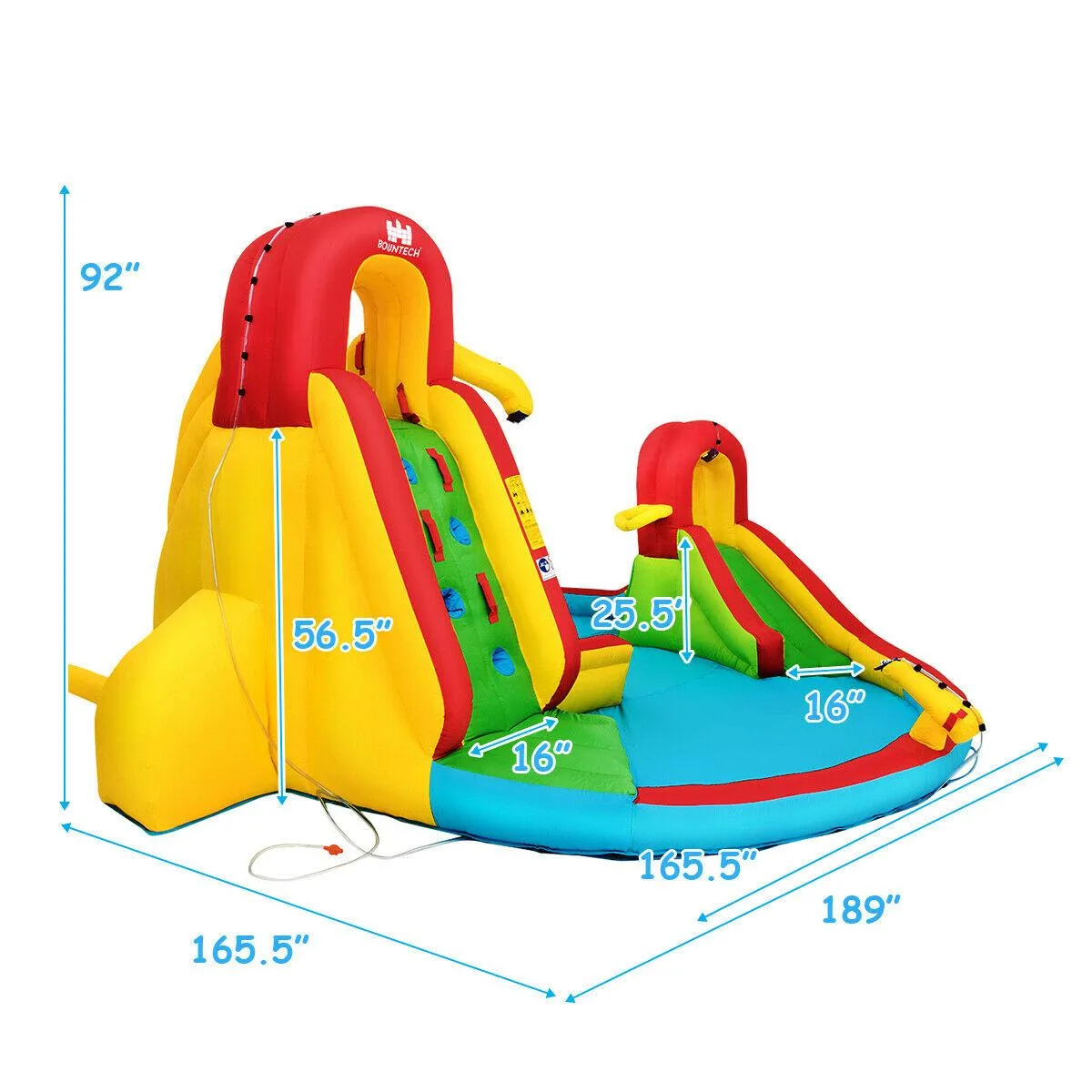 SlickBlue SlickBlue Inflatable Water Slide Bounce Park 480 W Blower Multi Color — product photo