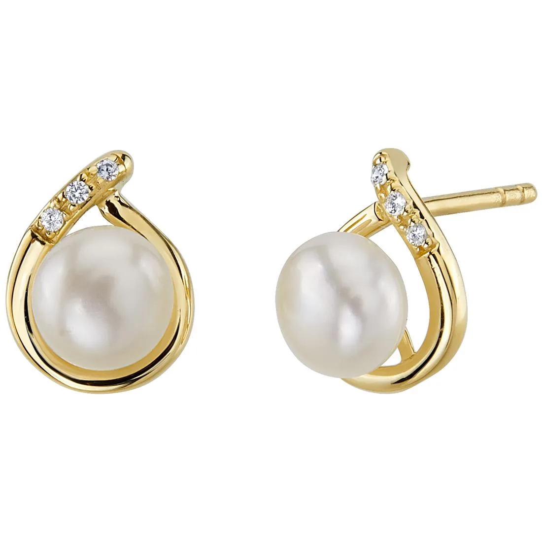 Oravo Oravo 14K Yellow Gold 6.0 mm Freshwater Pearl Stud Earrings — product photo