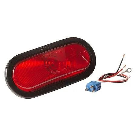 Oval red stop/turn/tail light with pigtail connector