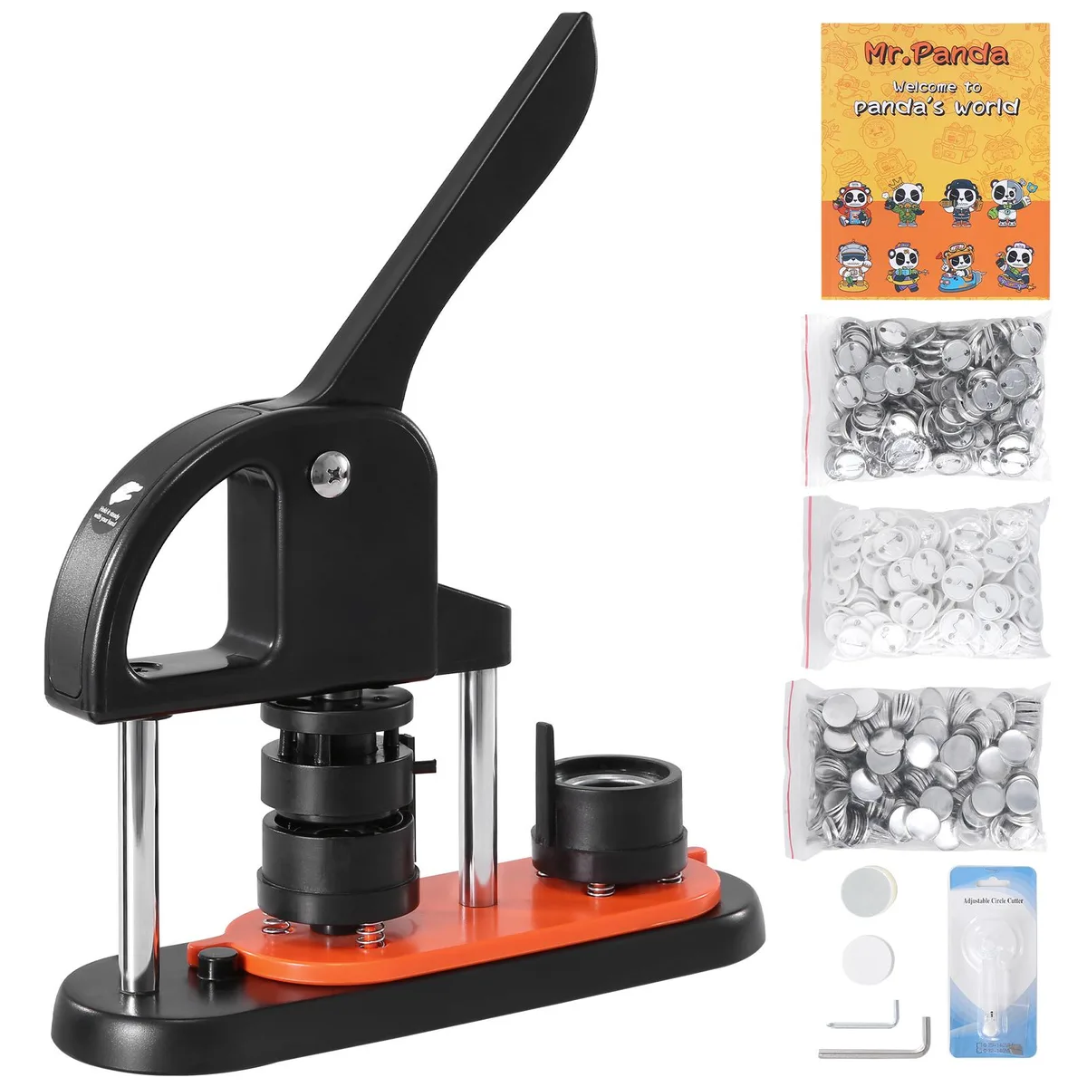 VEVOR VEVOR 1.25 inch 32mm Button Maker with Panda Magic Book, 500 Parts — product photo