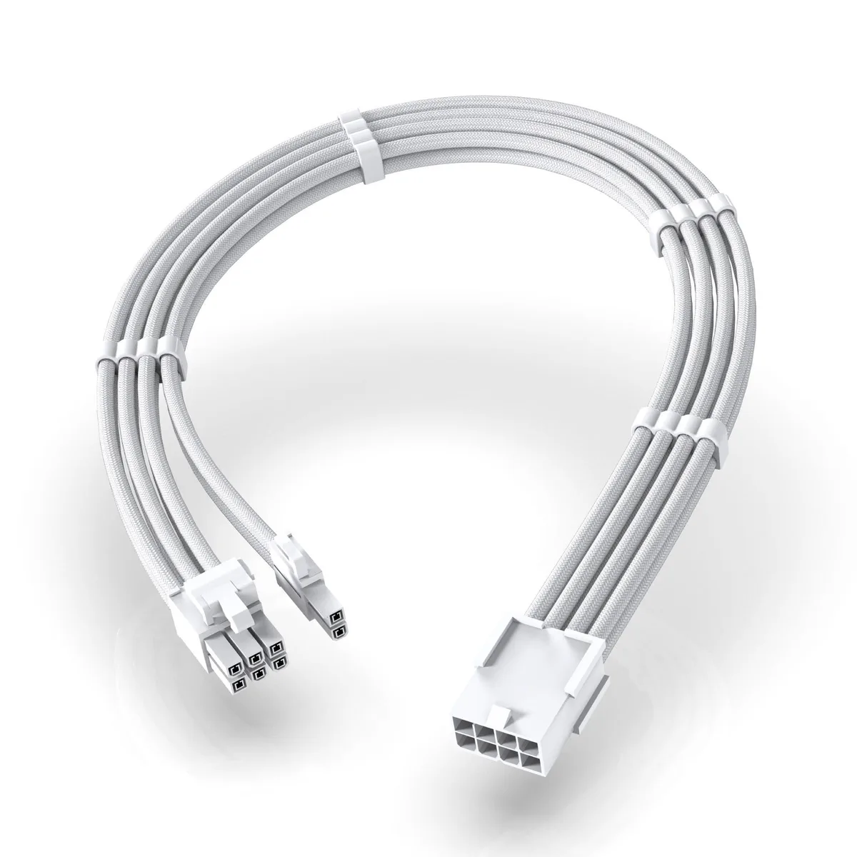  EZDIY-FAB EZDPI215-5 PCIe 8-Pin Female to 6+2 Male Extension Cable 30cm White — product photo