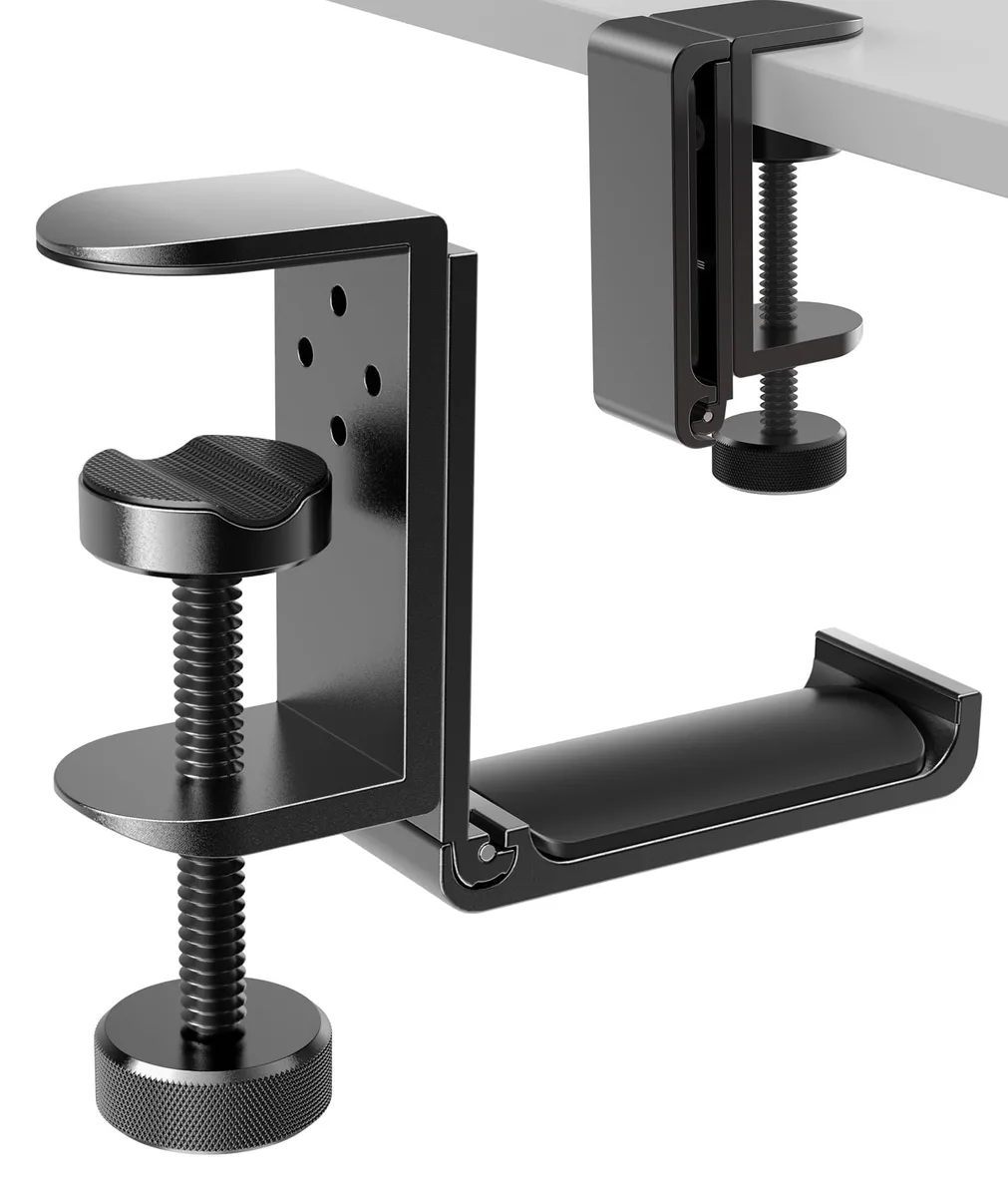 Avid Hanger Holder APUS-APH-1201BK Foldable Aluminium Headphone Stand Clamp Black — product photo